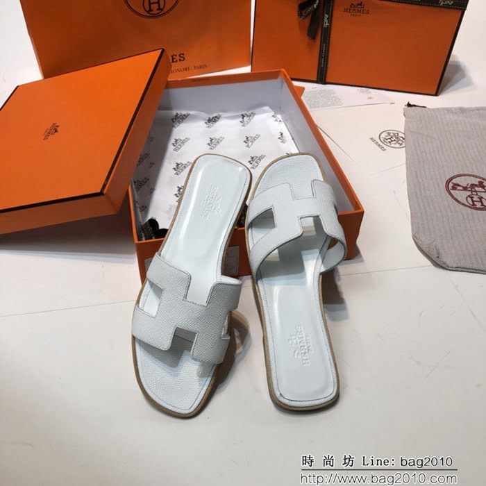 HERMES愛馬仕 頂級品質 2018手掌紋系列 貴婦拖鞋 休閒百搭款 真皮底女拖鞋  dsX1422